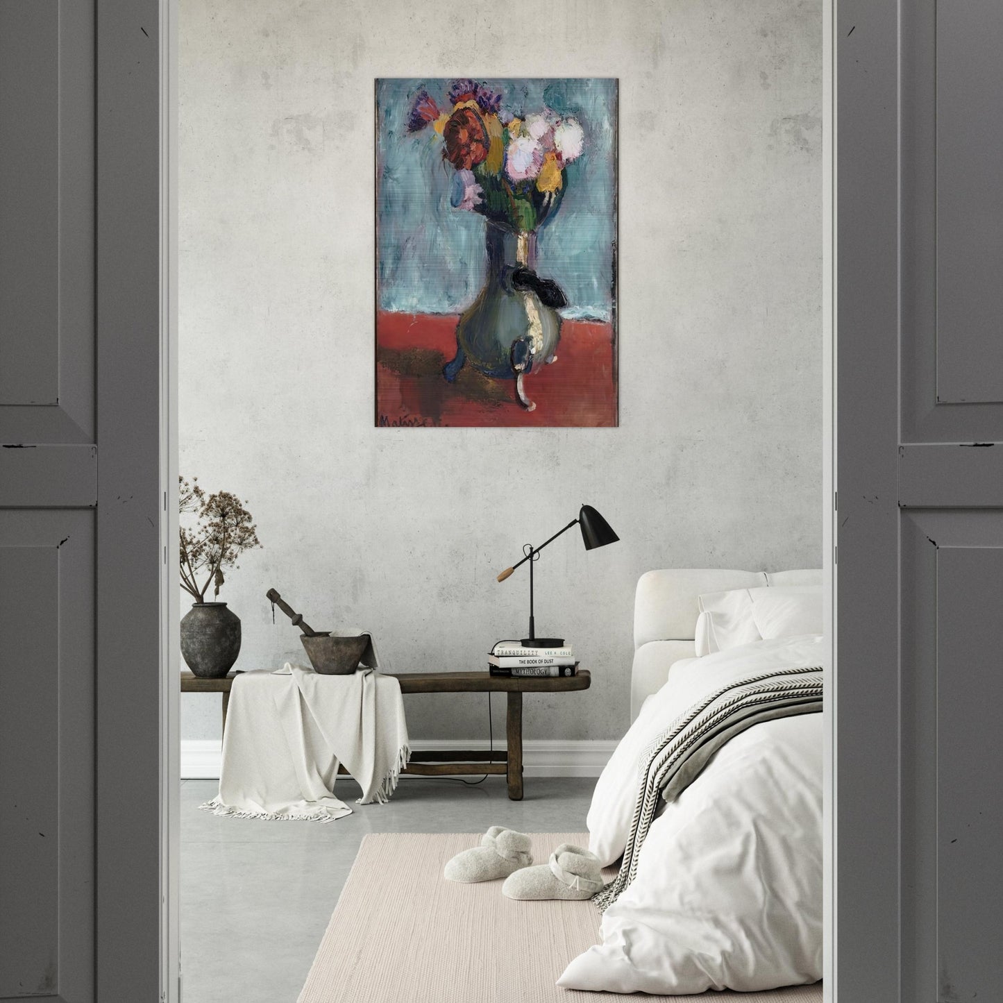 BOUQUET OF FLOWERS IN CHOCOLATE 1902 - Henri Matisse Brushed Aluminum Print - 70x100 cm / 28x40 inches | Henri Matisse Aluminum Print | Henri Matisse Prints