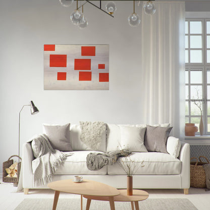 Komposition mit 8 roten Rechtecken Composition with 8 Red Rectangles - 1964 - Blinky Palermo Brushed Aluminum Print - 70x100 cm / 28x40 inches | Blinky Palermo Aluminum Print | Blinky Palermo Prints