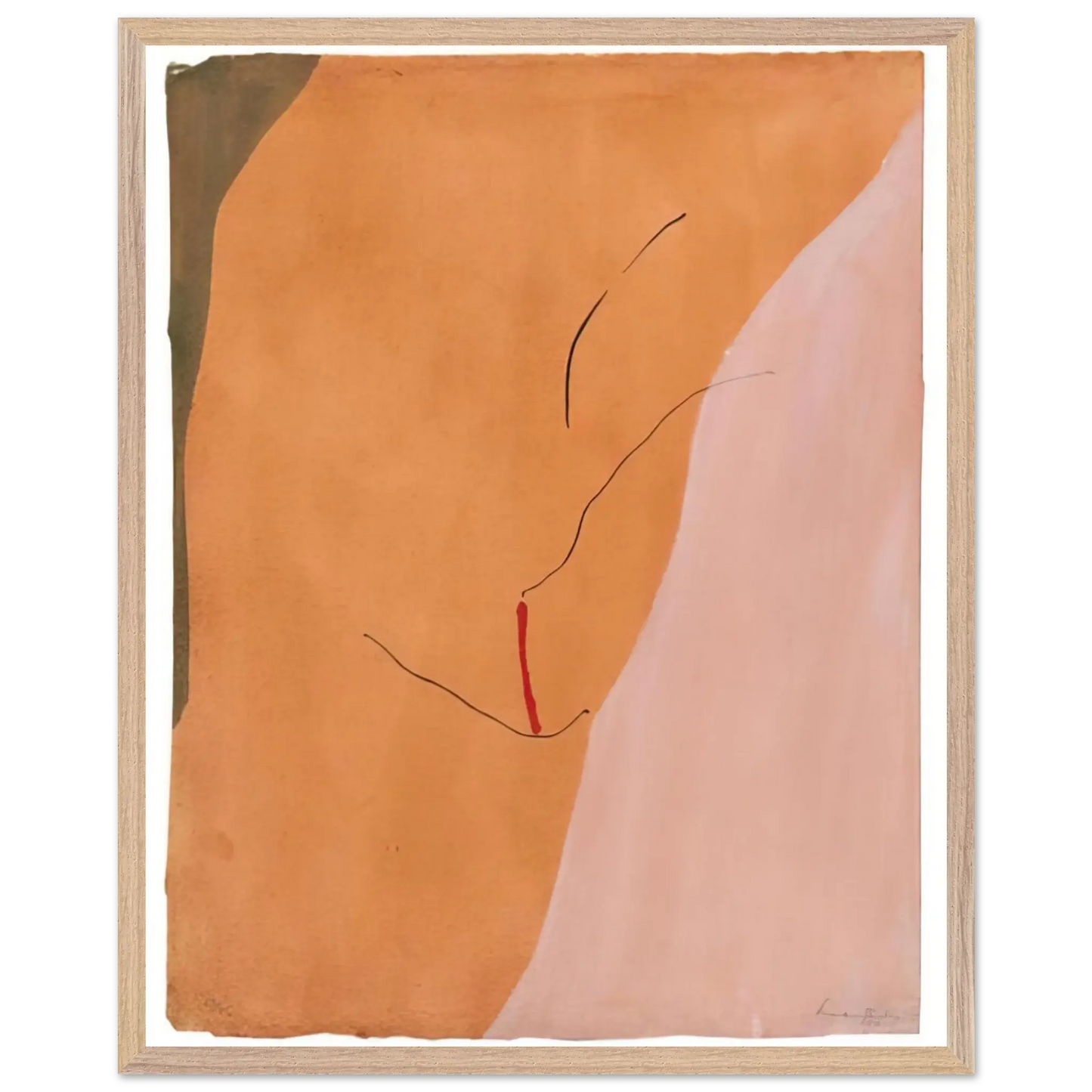 Helen Frankenthaler - Sanguine Mood - 1971 Wall art - 40x50 cm / 16x20 inches - Premium Wooden Framed Poster With Fine Art Paper - Wood frame