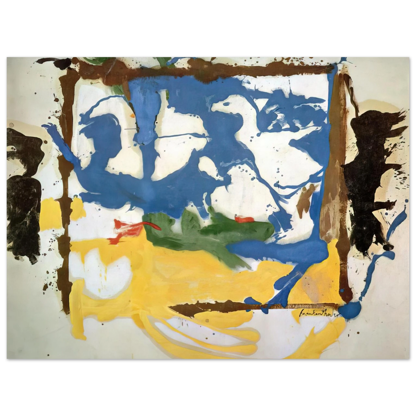 Helen Frankenthaler - Swan Lake #2 - 1961 Wall art - 50x70 cm / 20x28 inches - Fine Art Poster-canvas - -