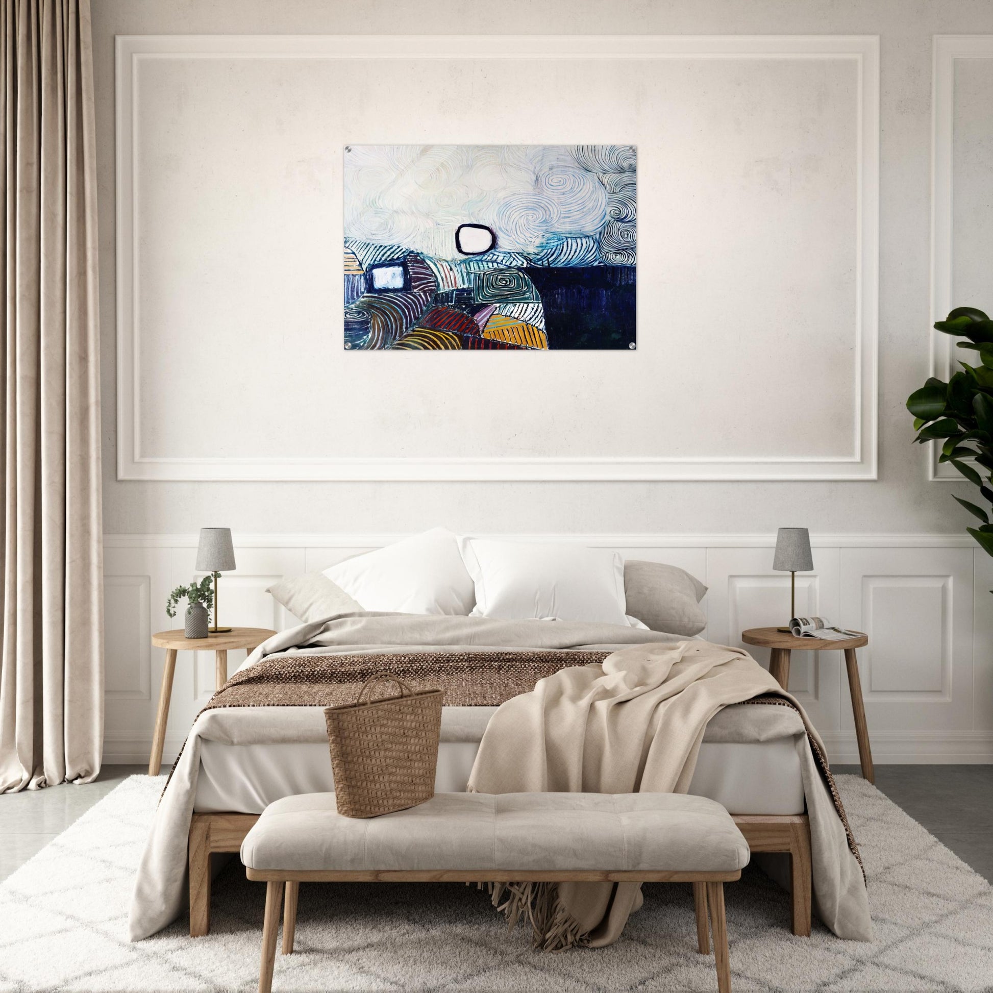 SPIRAL DEVELOPMENT IN GREEN VIOLET BLUE GOLD 1951 - Victor Pasmore Acrylic Print - 70x100 cm / 28x40″ inches