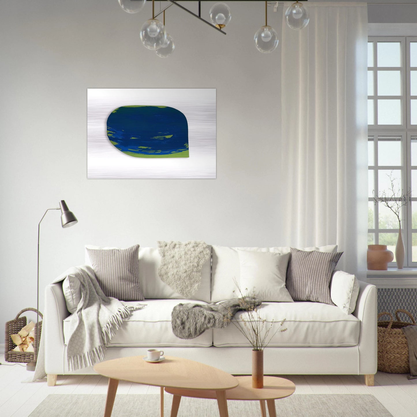 Blau auf Grün - 1965 - Blinky Palermo Brushed Aluminum Print - 70x100 cm / 28x40 inches | Blinky Palermo Aluminum Print | Blinky Palermo Prints