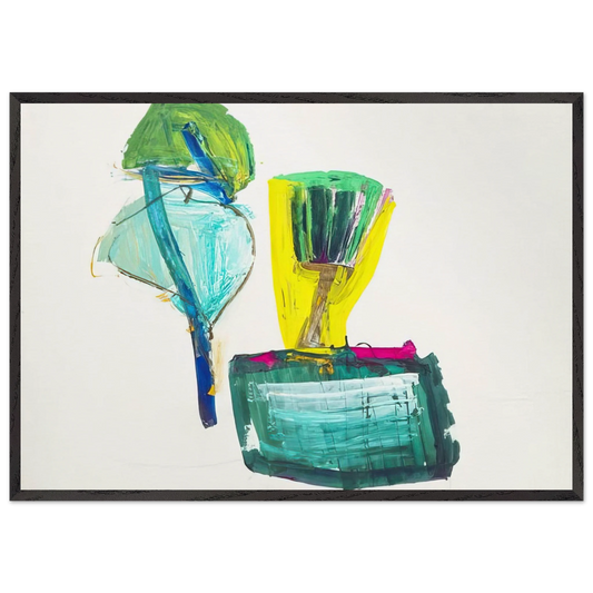 Untitled ABC with Yellow and Green - 1967 - John Altoon 70x100 cm / 28x40 inches Framed Art Print – Black Wooden Frame