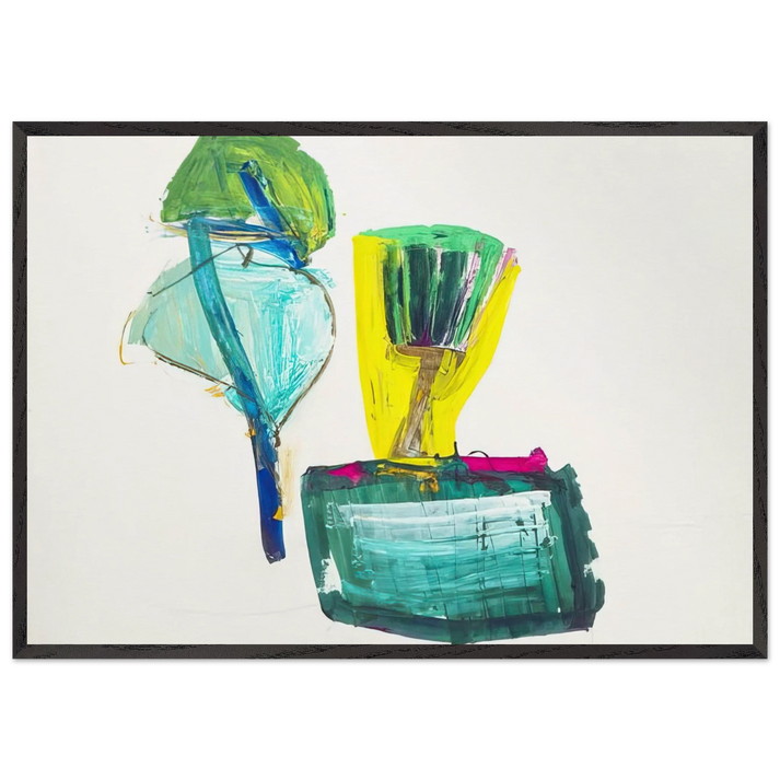 Untitled ABC with Yellow and Green - 1967 - John Altoon 70x100 cm / 28x40 inches Framed Art Print – Black Wooden Frame