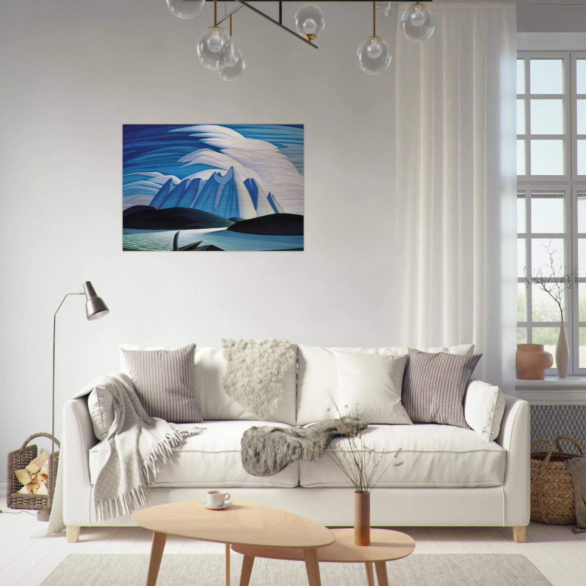 Lake and Mountains - 1928 - Lawren Harris Brushed Aluminum Print - 70x100 cm / 28x40 inches | Lawren Harris Aluminum Print | Lawren Harris Prints