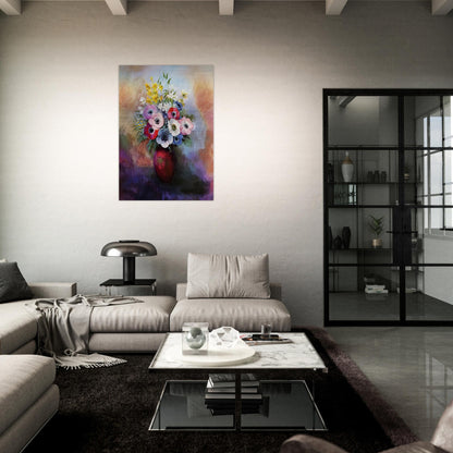 ANEMONES - Odilon Redon Brushed Aluminum Print - 70x100 cm / 28x40 inches | Odilon Redon Aluminum Print | Odilon Redon Prints