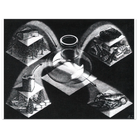 MC Escher - SYNTHESIS Wall Art - 21x29.7 cm / 8x12" - Fine Art Poster-canvas - -