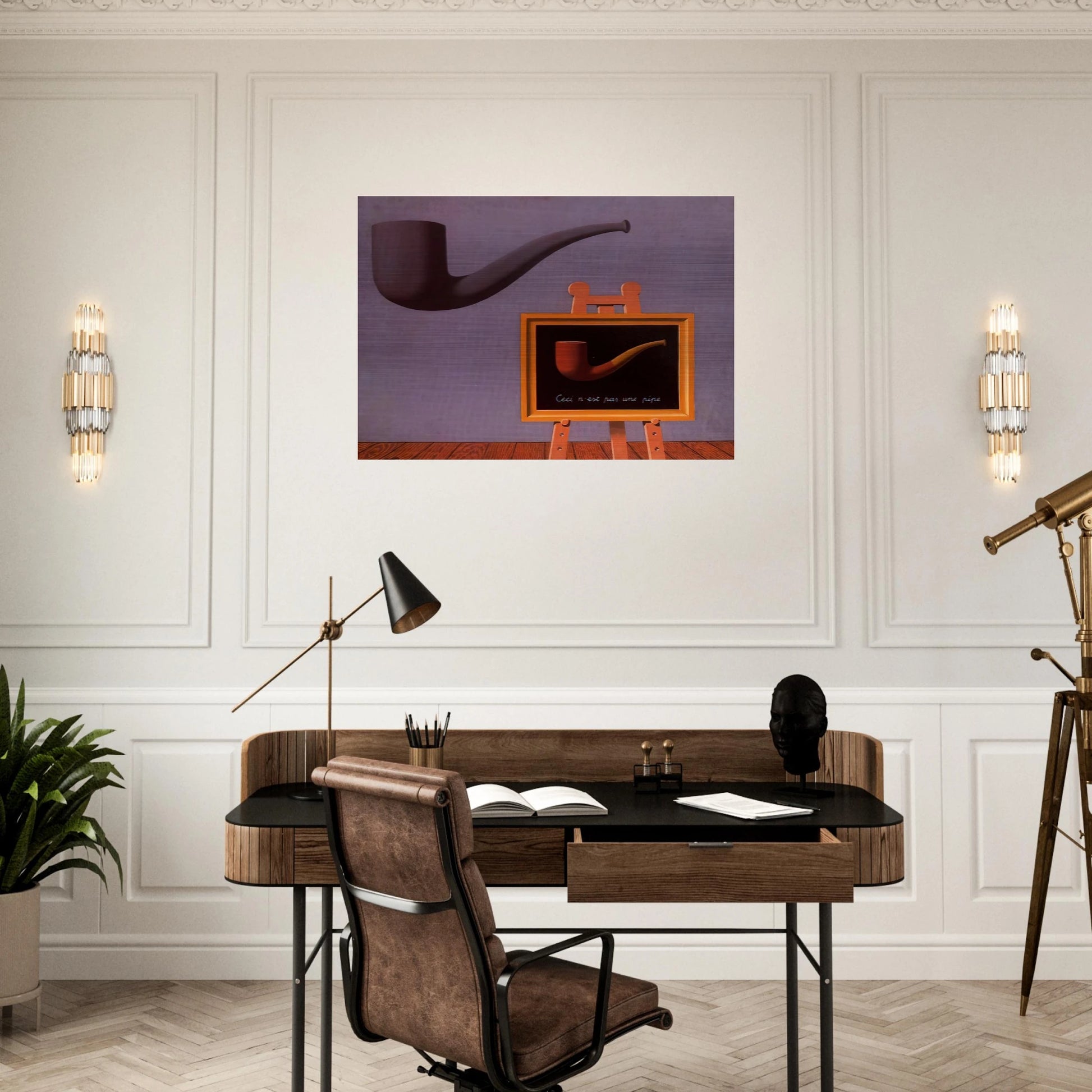 THE TWO MYSTERIES 1966 - Rene Magritte Brushed Aluminum Print - 70x100 cm / 28x40 inches | Rene Magritte Aluminum Print | Rene Magritte Prints