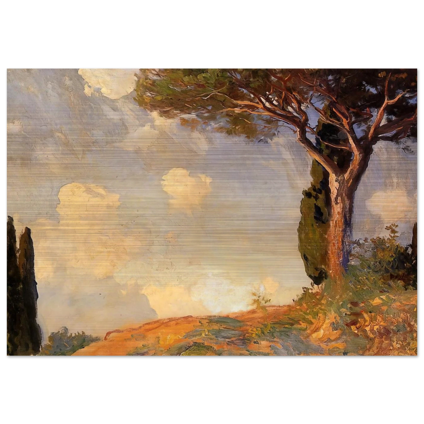 A Landscape Study at San Vigilio, Lake of Garda - John Singer Sargent Brushed Aluminum Print - 70x100 cm / 28x40 inches | John Singer Sargent Aluminum Print | John Singer Sargent Prints