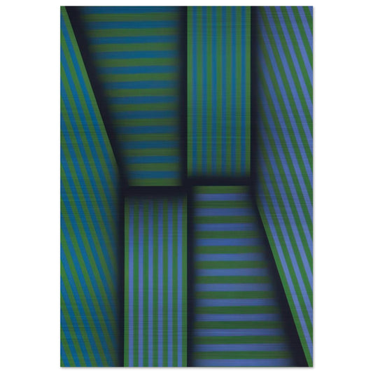 Scarlatti's Garden - Op Art - Omar Rayo Brushed Aluminum Print - 70x100 cm / 28x40 inches | Omar Rayo Aluminum Print | Omar Rayo Prints