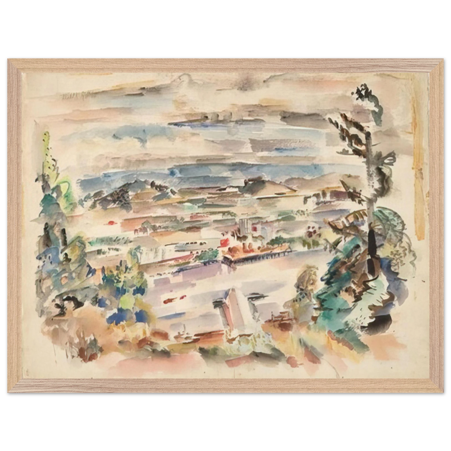 Mark Rothko - Untitled - 1929 Wall Art - 60x80 cm / 24x32 inches - Premium Wooden Framed Poster With Fine Art Paper-canvas - Black frame