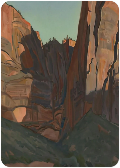 NOTCH IN THE WALL ZION NATIONAL PARK AUGUST 1933 1933 By Maynard Dixon Pack of 10 Post Cards | Maynard Dixon Post Cards | A6 (10.5 x 14.8 cm) - 4.1 x 5.8 inches