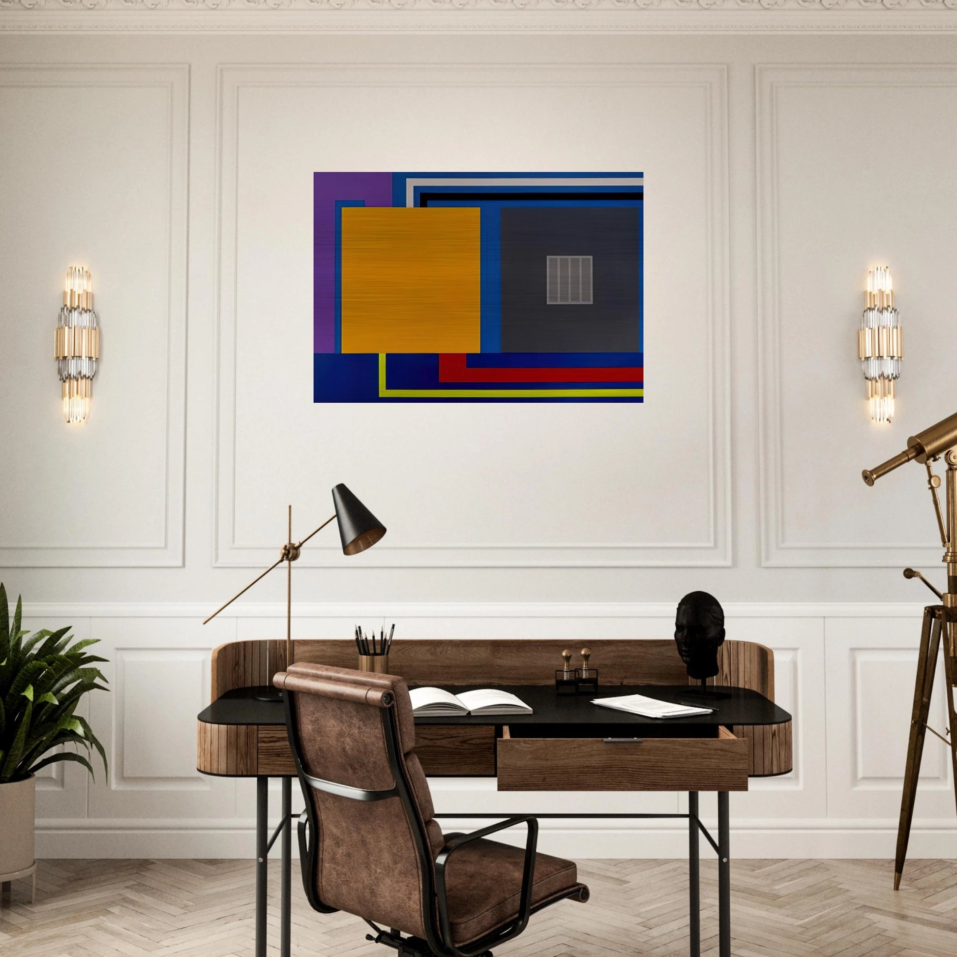 A Perfect World - 1993 - Peter Halley Brushed Aluminum Print - 70x100 cm / 28x40 inches | Peter Halley Aluminum Print | Peter Halley Prints