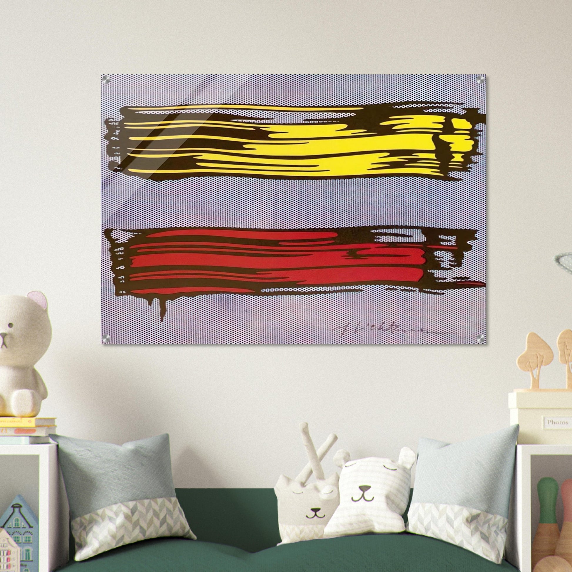YELLOW AND RED BRUSHSTROKES 1966 - Roy Lichtenstein Acrylic Print - 70x100 cm / 28x40″ inches | Roy Lichtenstein Wall Art | Roy Lichtenstein Prints