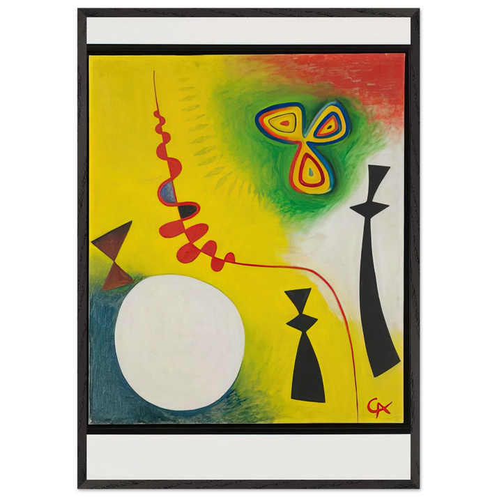 FETISHES 1944 - Alexander Calder 70x100 cm / 28x40 inches Framed Art Print – Black Wooden Frame