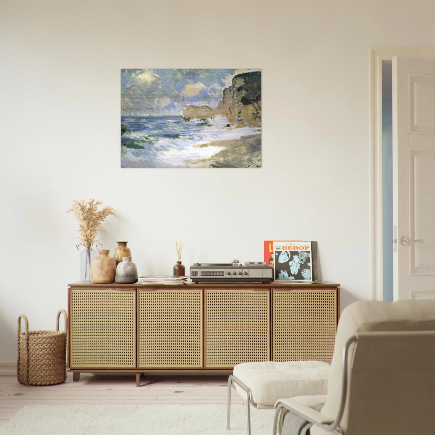 Receding Waves - claude monet Brushed Aluminum Print - 70x100 cm / 28x40 inches | claude monet Aluminum Print | claude monet Prints