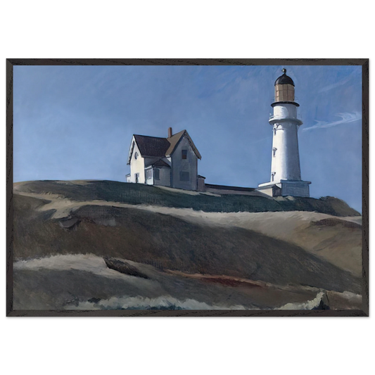 Lighthouse HIll - Edward Hopper 70x100 cm / 28x40 inches Framed Art Print – Black Wooden Frame