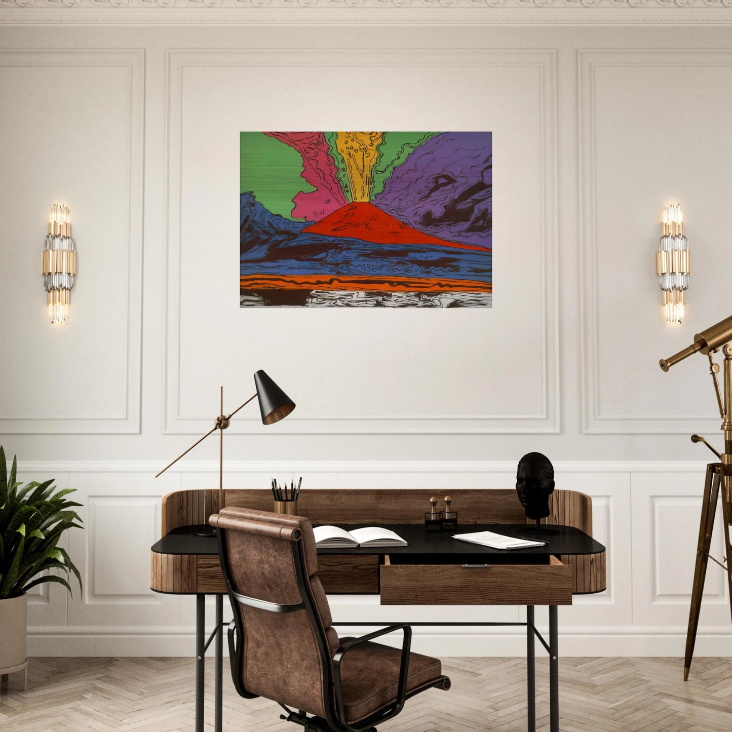 Vesuvius - Andy Warhol Brushed Aluminum Print - 70x100 cm / 28x40 inches | Andy Warhol Aluminum Print | Andy Warhol Prints