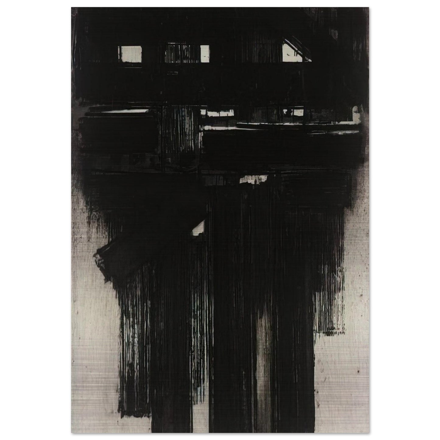 Untitled Intaglio - 1956 - Pierre Soulages Brushed Aluminum Print - 70x100 cm / 28x40 inches | Pierre Soulages Aluminum Print | Pierre Soulages Prints