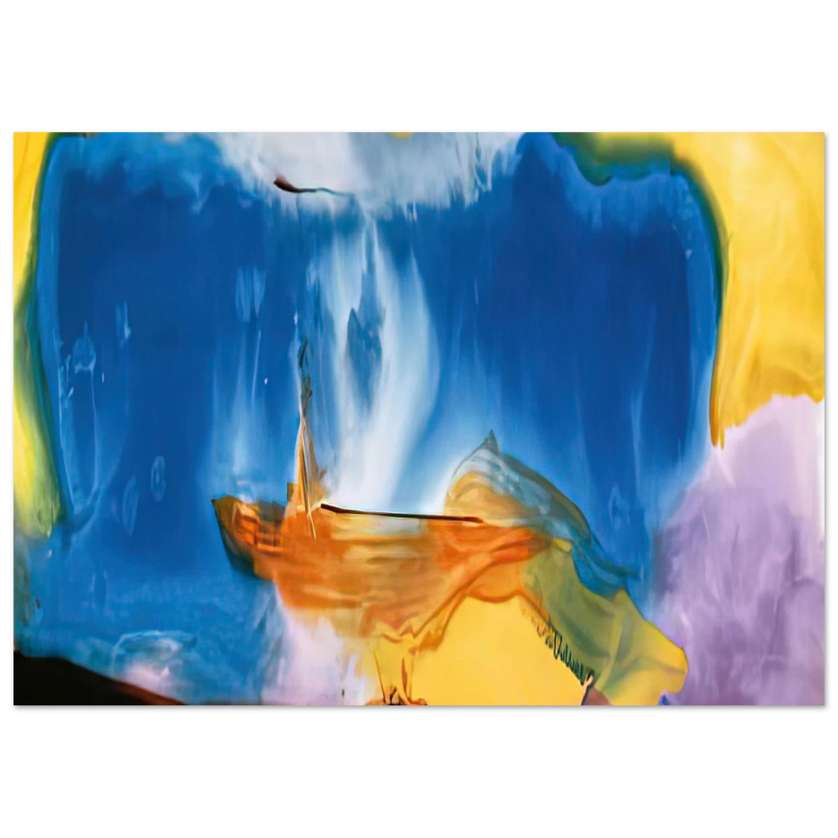 Helen Frankenthaler - Moveable Blue, 1973- Wall Art - 30x40 cm / 12x16 inches - Fine Art Poster-canvas - -