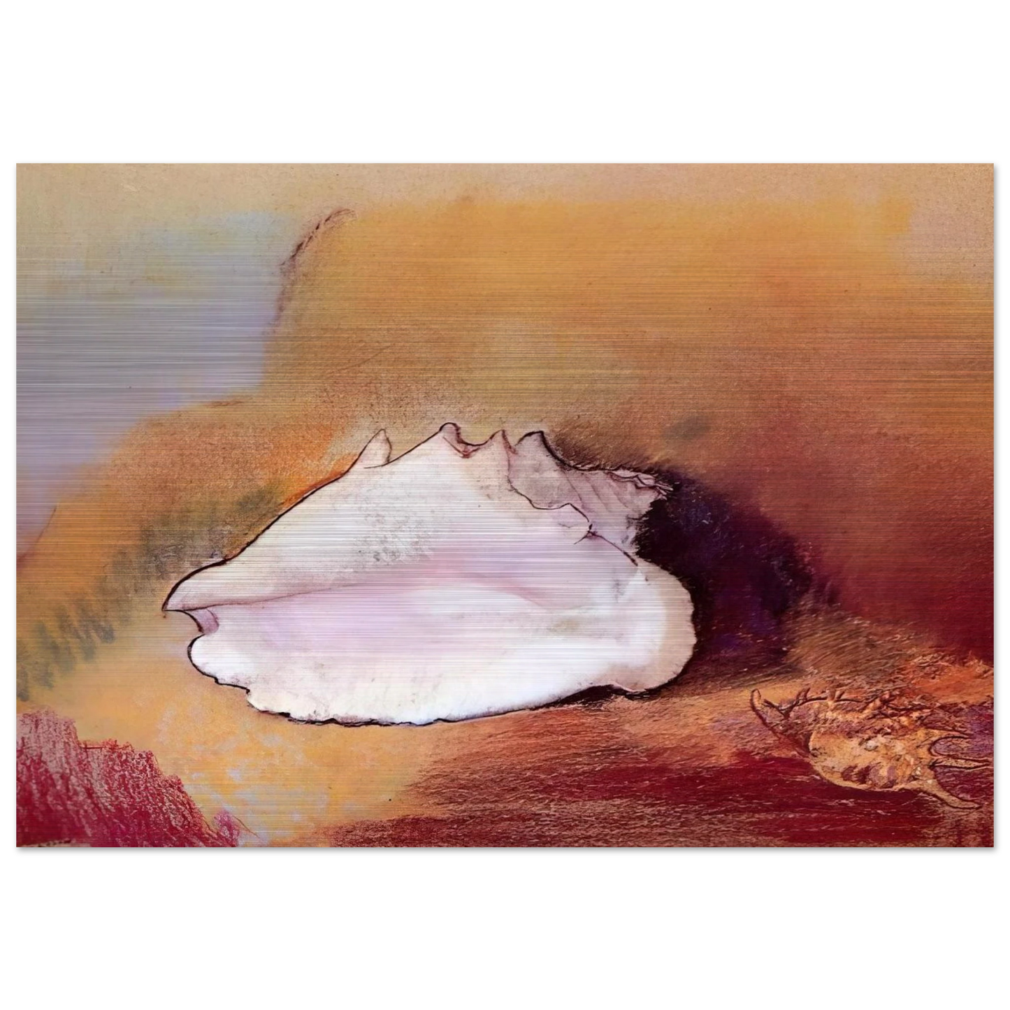 THE SEASHELL 1912 - Odilon Redon Brushed Aluminum Print - 70x100 cm / 28x40 inches | Odilon Redon Aluminum Print | Odilon Redon Prints