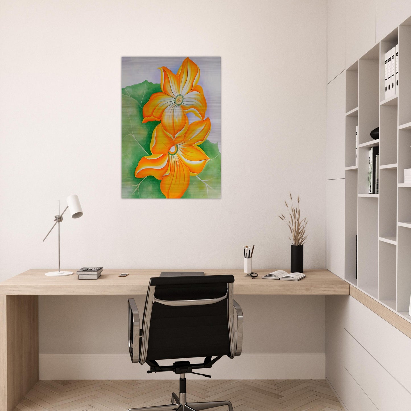 Squash Blossoms - Georgia O'Keeffe Brushed Aluminum Print - 70x100 cm / 28x40 inches | Georgia O'Keeffe Aluminum Print | Georgia O'Keeffe Prints