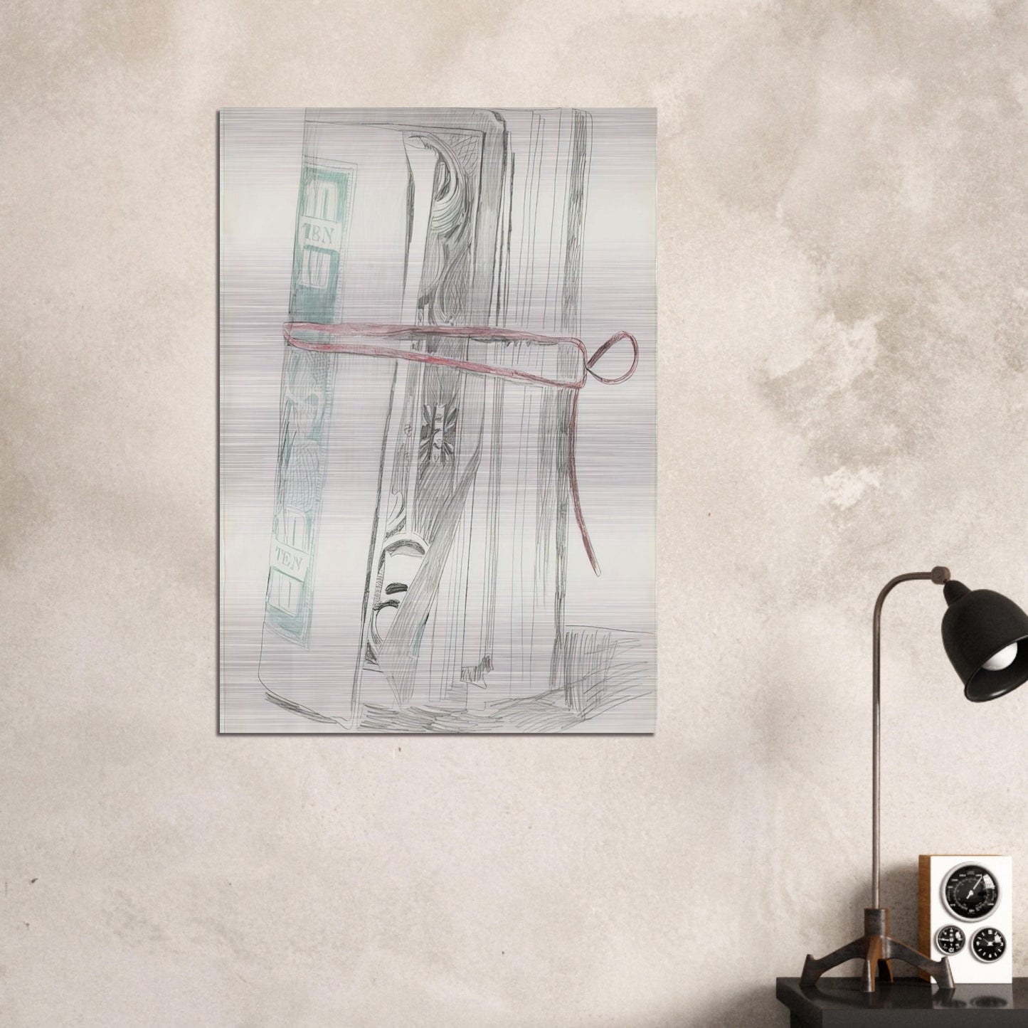 Roll of Bills - Andy Warhol Brushed Aluminum Print - 70x100 cm / 28x40 inches | Andy Warhol Aluminum Print | Andy Warhol Prints