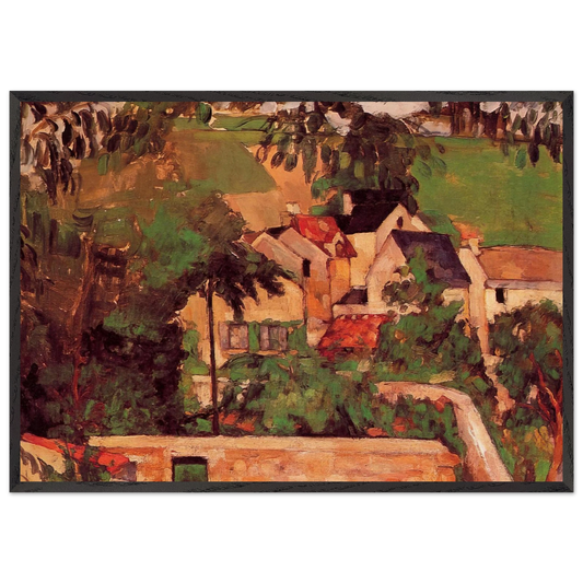 Etude - Paysage a Auvers - Paul Cezanne 70x100 cm / 28x40 inches Framed Art Print – Black Wooden Frame
