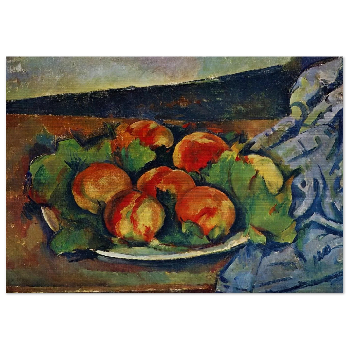 Dish of Peaches - Paul Cézanne Brushed Aluminum Print - 70x100 cm / 28x40 inches | Paul Cézanne Aluminum Print | Paul Cézanne Prints