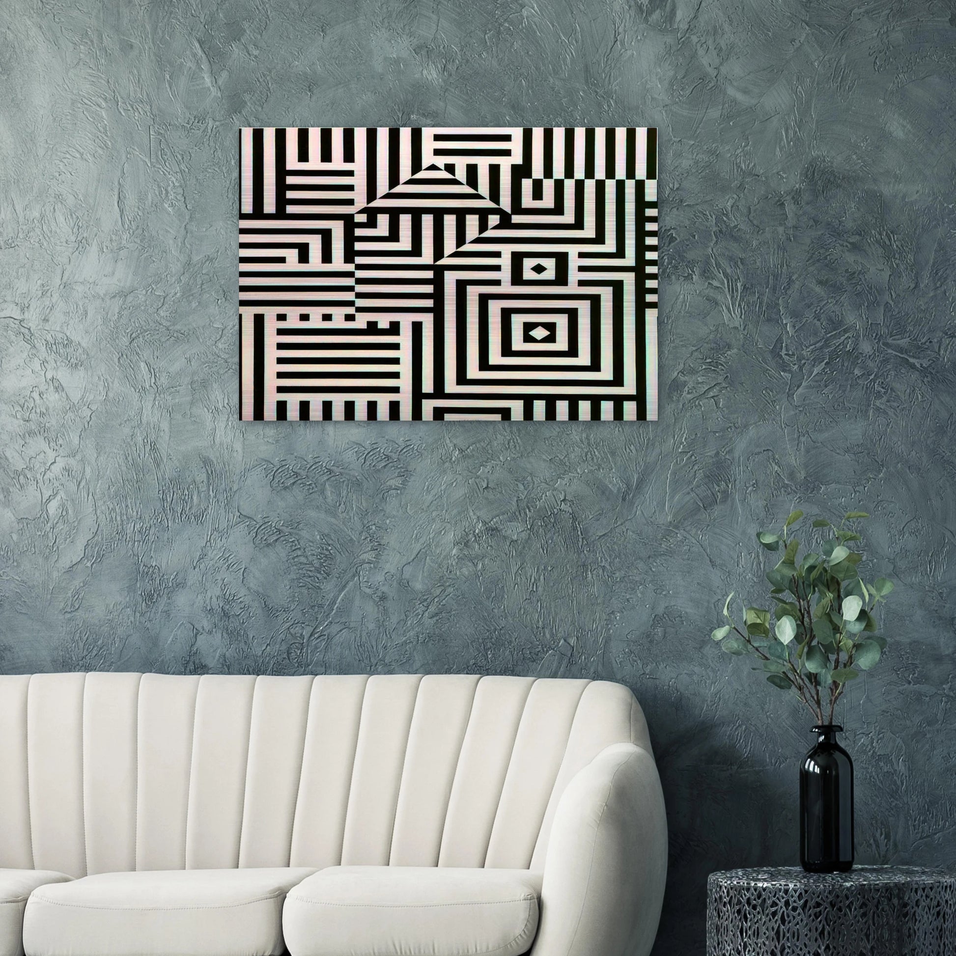 Riu-Kiu-C - 1960 - Victor Vasarely Brushed Aluminum Print - 70x100 cm / 28x40 inches | Victor Vasarely Aluminum Print | Victor Vasarely Prints