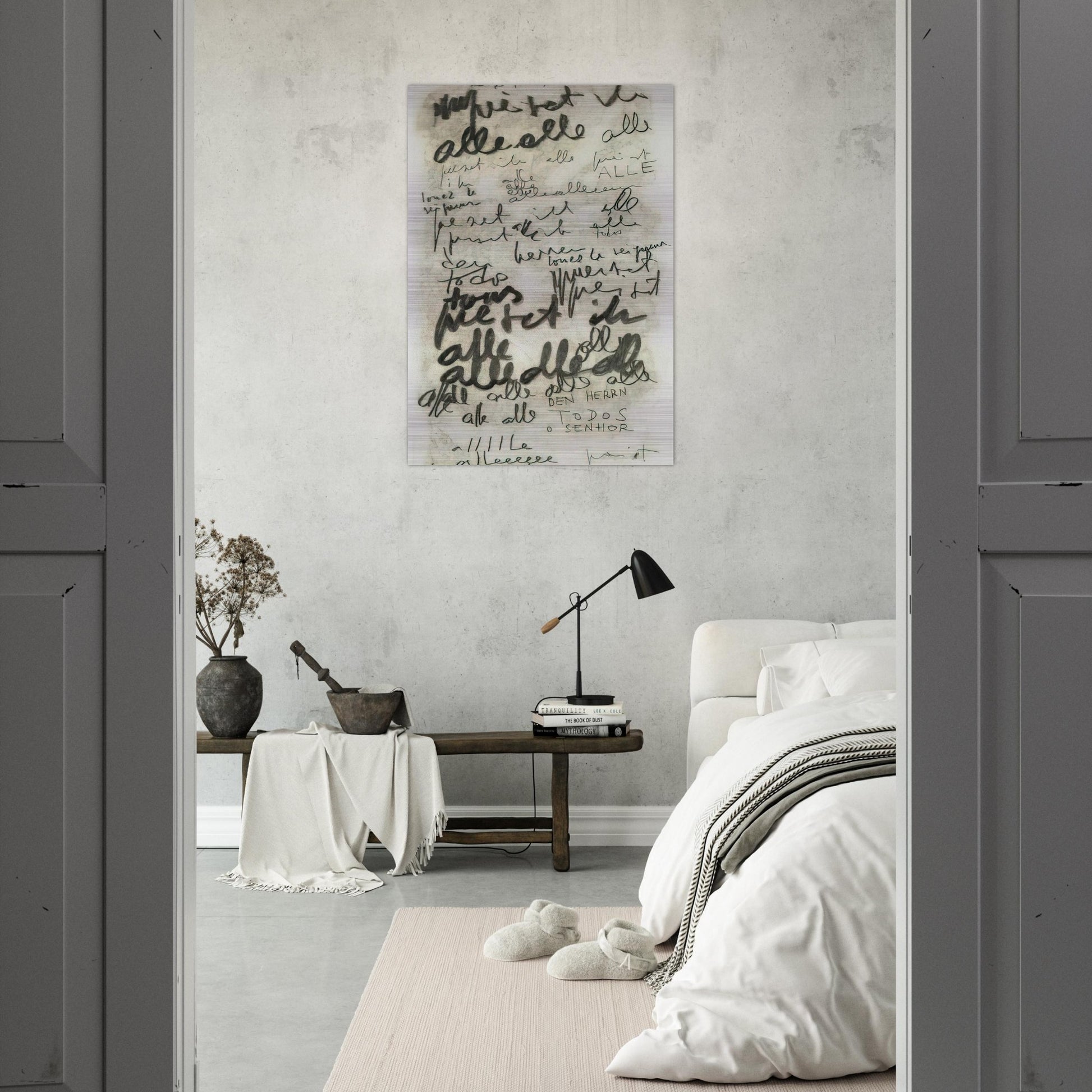Untitled Alle - 1965 - Mira Schendel Brushed Aluminum Print - 70x100 cm / 28x40 inches | Mira Schendel Aluminum Print | Mira Schendel Prints