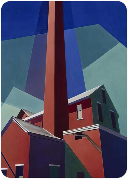 Ballardvale - 1946 By Charles Sheeler Pack of 10 Post Cards | Charles Sheeler Post Cards | A6 (10.5 x 14.8 cm) - 4.1 x 5.8 inches