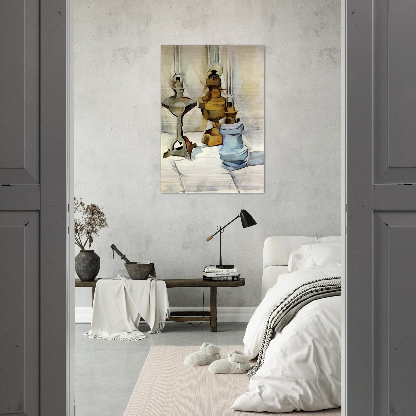 THREE LAMPS 1911 - Juan Gris Brushed Aluminum Print - 70x100 cm / 28x40 inches | Juan Gris Aluminum Print | Juan Gris Prints