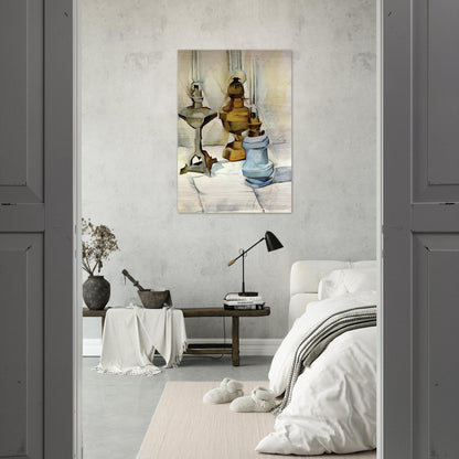 THREE LAMPS 1911 - Juan Gris Brushed Aluminum Print - 70x100 cm / 28x40 inches | Juan Gris Aluminum Print | Juan Gris Prints
