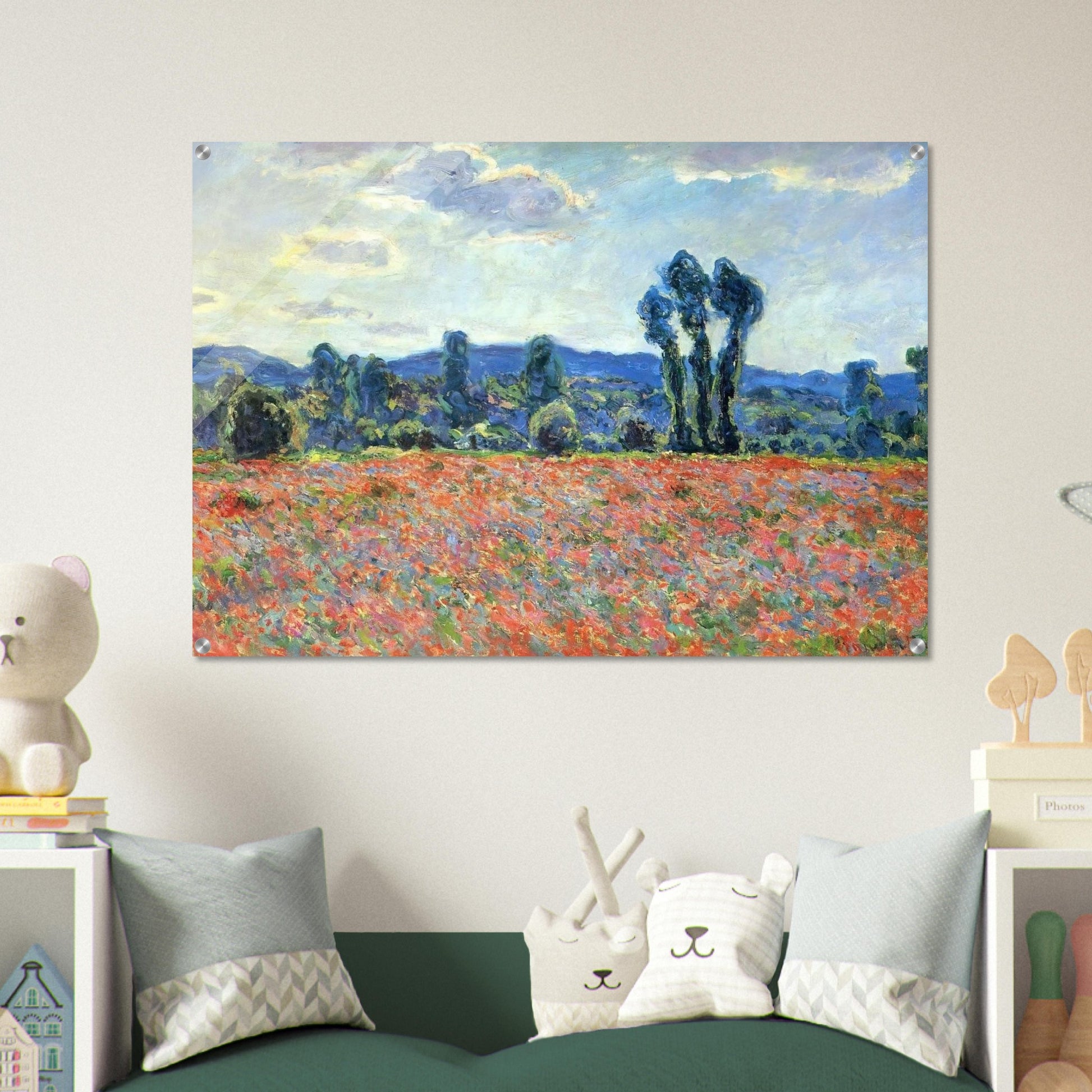 Poppy Field in Giverny - claude monet Acrylic Print - 70x100 cm / 28x40″ inches