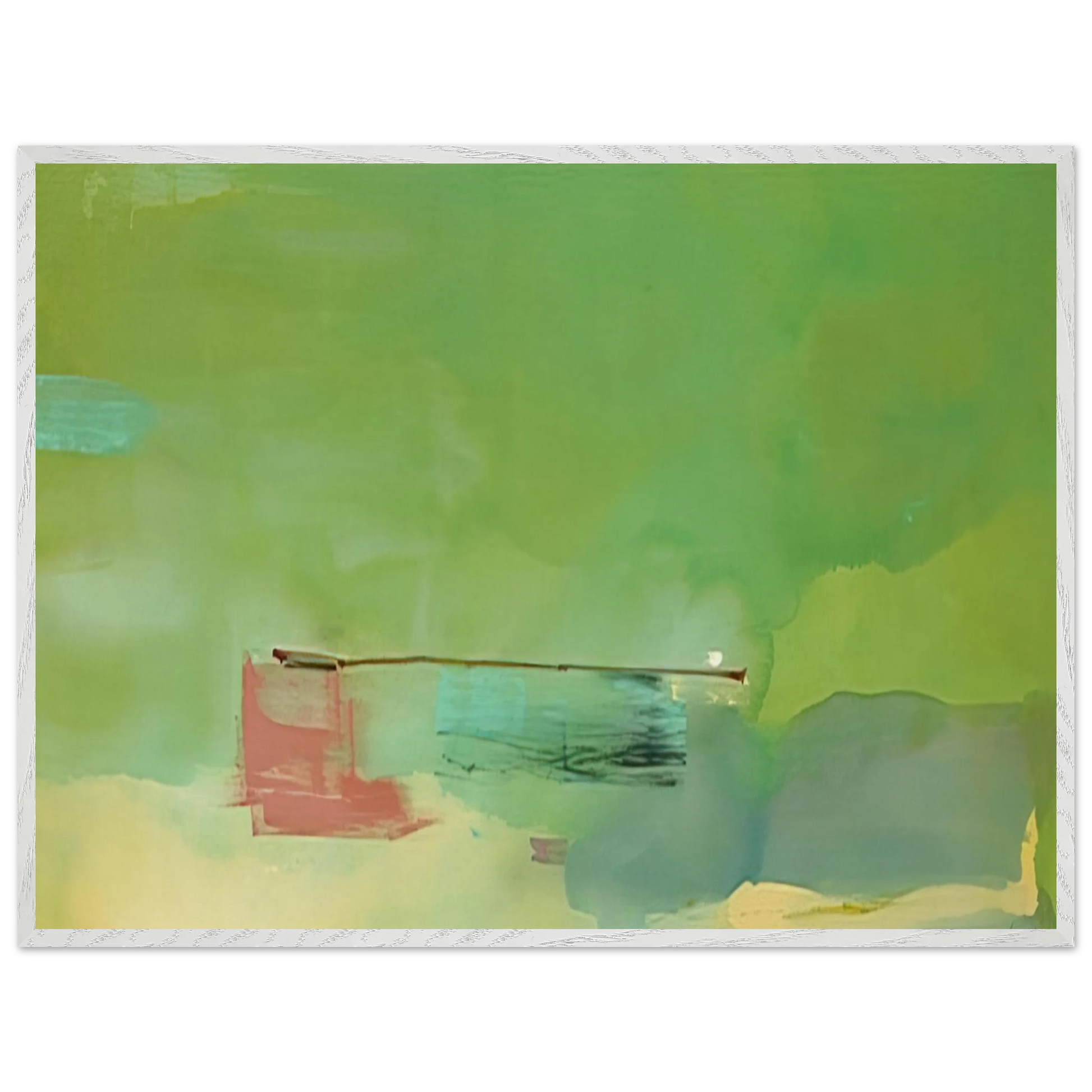 Helen Frankenthaler - Springscape - 1975 Wall art - 20x25 cm / 8x10 inches - Premium Wooden Framed Poster With Fine Art Paper-canvas - White frame