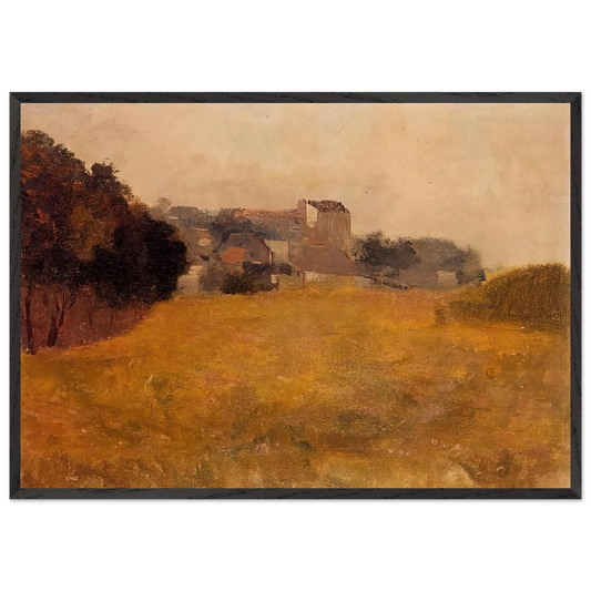 SMALL VILLAGE IN THE MEDOC - Odilon Redon 70x100 cm / 28x40 inches Framed Art Print – Black Wooden Frame