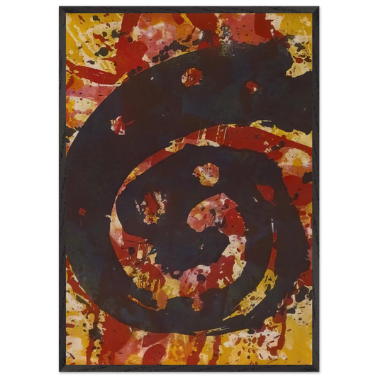 Untitled  L I48 SFE-015  - Sam Francis 70x100 cm / 28x40 inches Framed Art Print – Black Wooden Frame