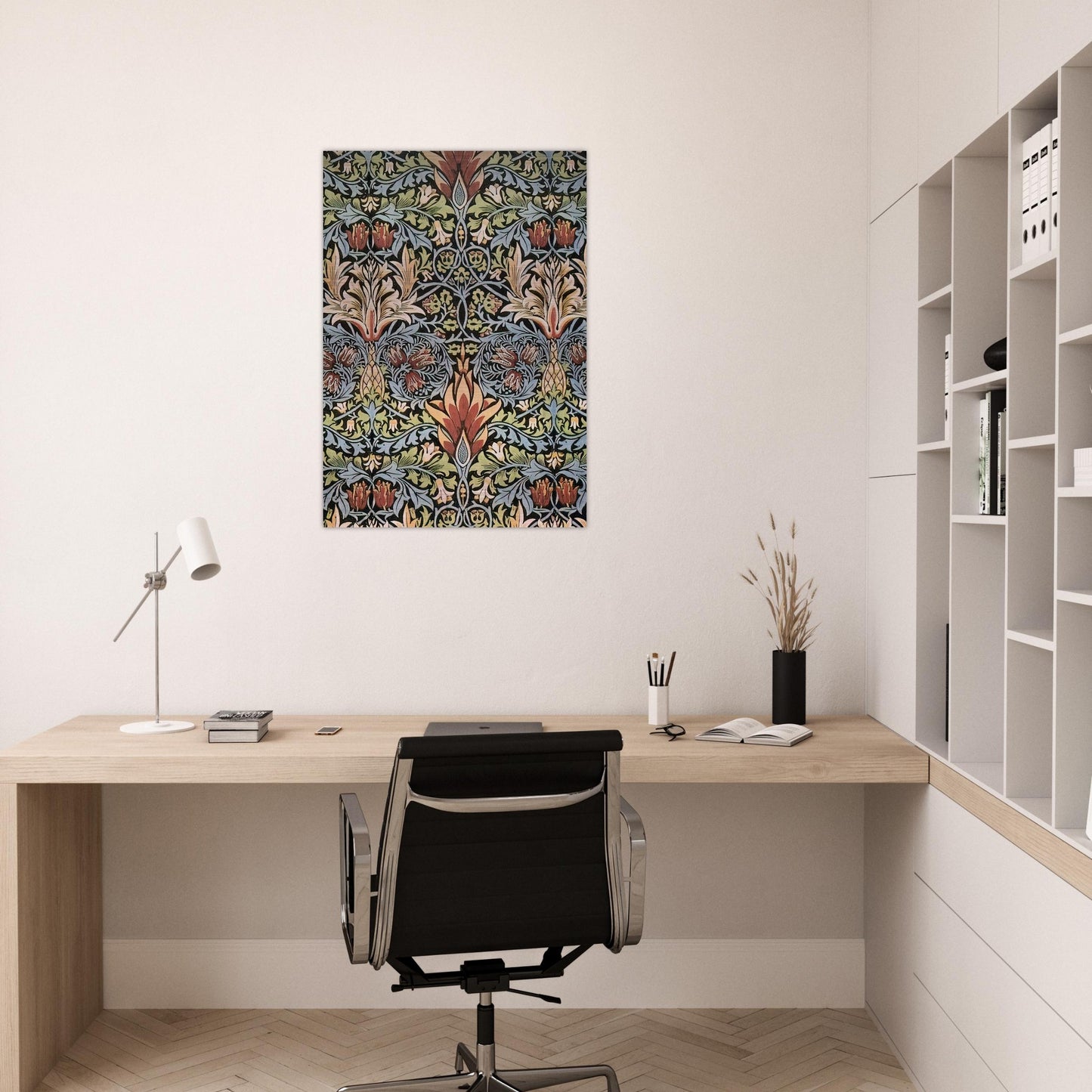 SNAKESHEAD PRINTED TEXTILE 1876 - William Morris Brushed Aluminum Print - 70x100 cm / 28x40 inches | William Morris Aluminum Print | William Morris Prints