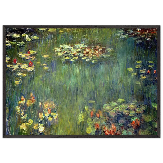 Pool with Waterlilies - claude monet 70x100 cm / 28x40 inches Framed Art Print – Black Wooden Frame