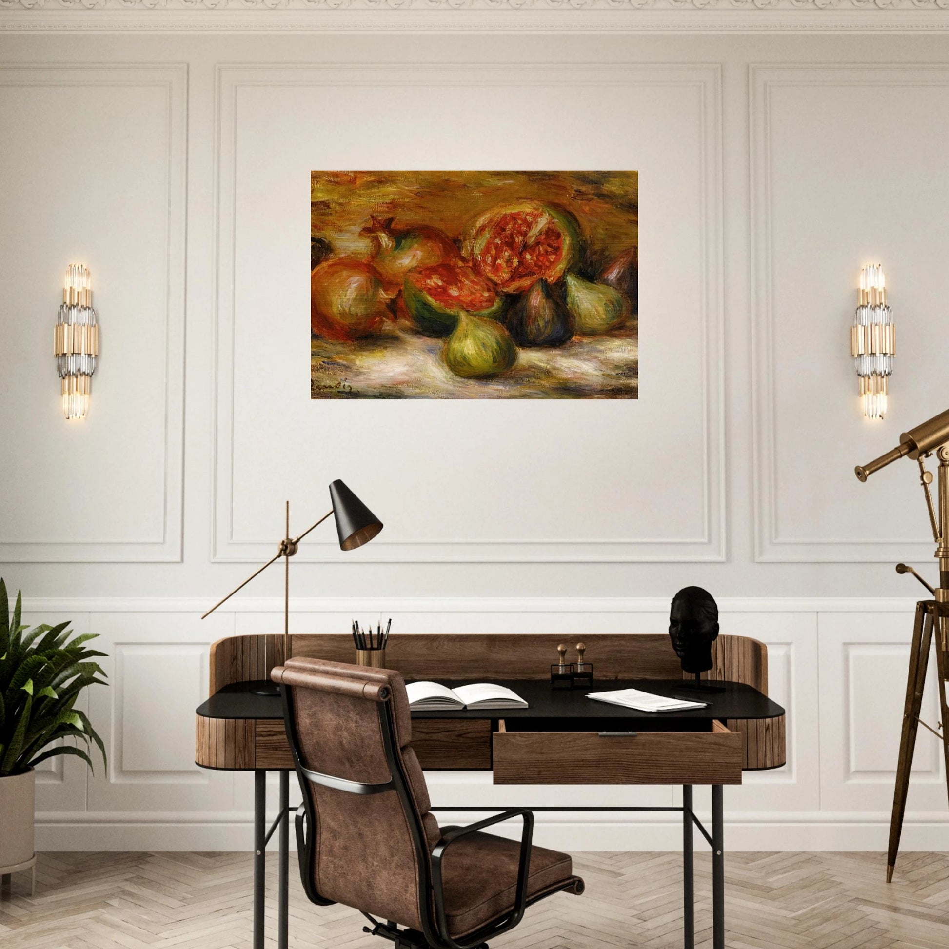 Still Life with Figs - Pierre-Auguste Renoir Brushed Aluminum Print - 70x100 cm / 28x40 inches | Pierre-Auguste Renoir Aluminum Print | Pierre-Auguste Renoir Prints