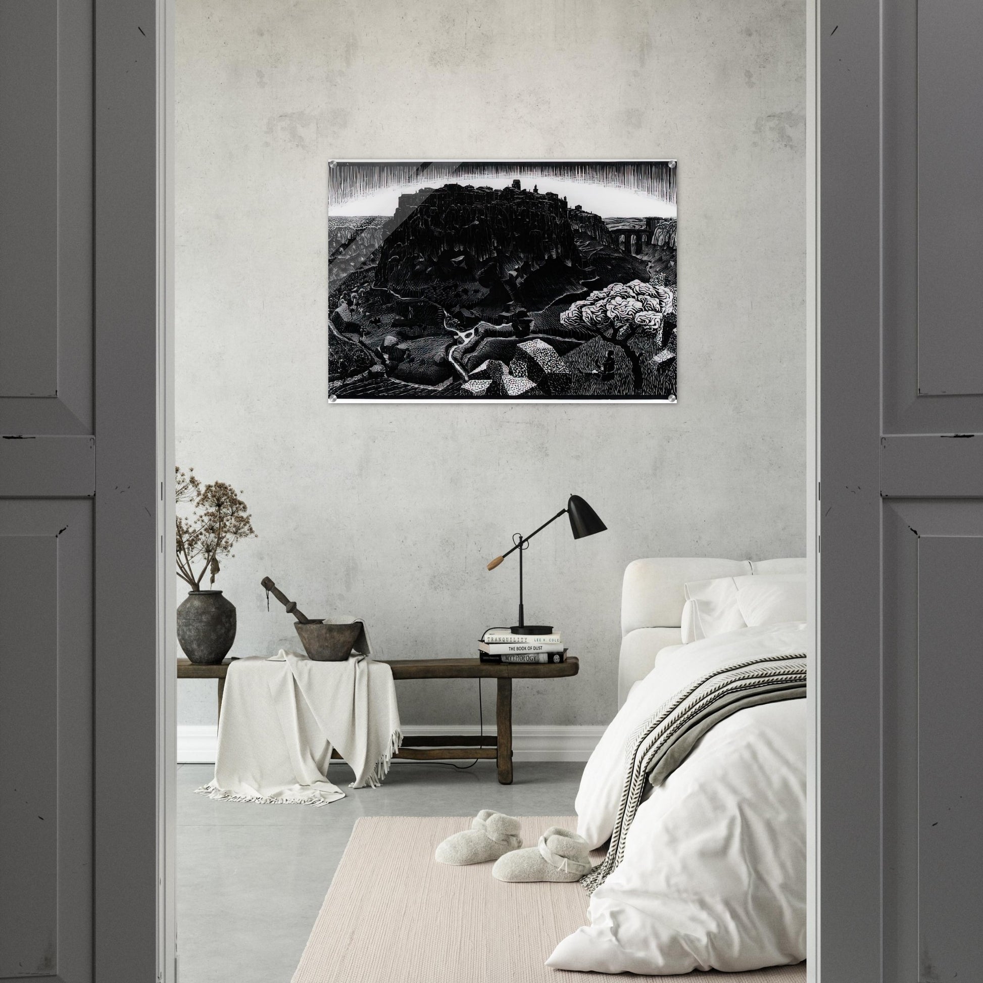 VITORCHIANO NEL CIMINO - MC Escher Acrylic Print - 70x100 cm / 28x40″ inches | Maurits Cornelis Escher Prints
