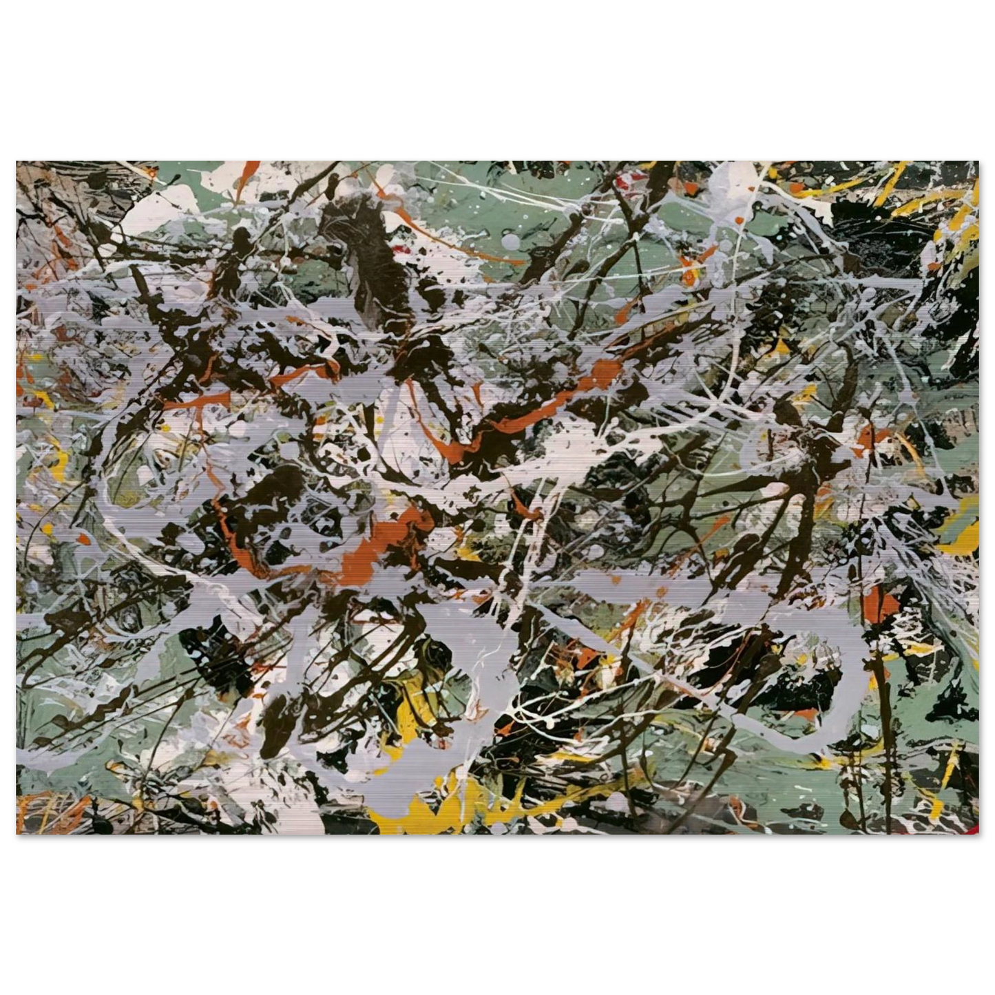 UNTITLED GREEN SILVER 1949 - Jackson Pollock Brushed Aluminum Print - 70x100 cm / 28x40 inches | Jackson Pollock Aluminum Print | Jackson Pollock Prints