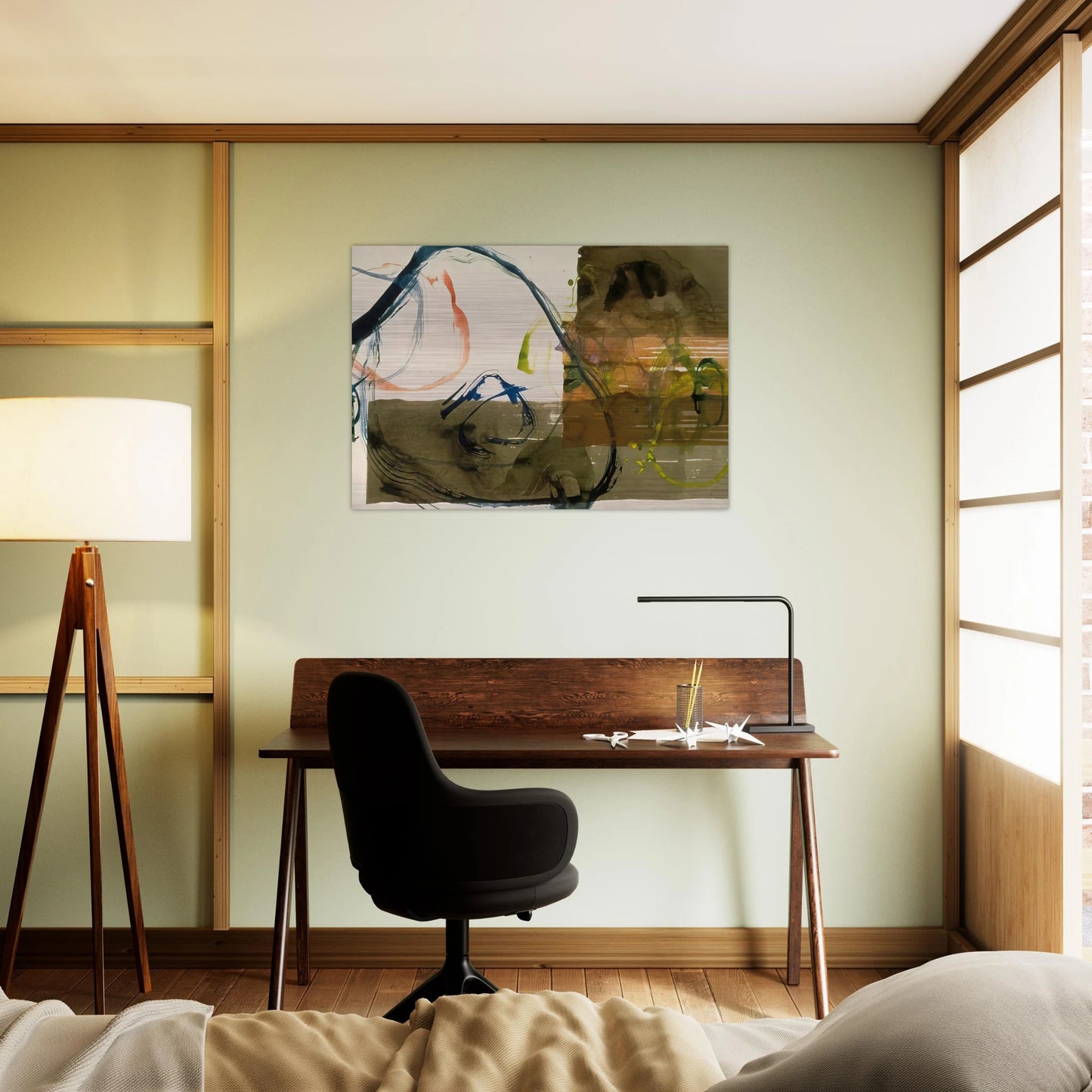 New River Watercolor, Series I, #5 - 1988 - John Cage Brushed Aluminum Print - 70x100 cm / 28x40 inches | John Cage Aluminum Print | John Cage Prints
