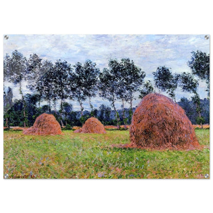 Haystacks, Overcast Day - claude monet Acrylic Print - 70x100 cm / 28x40″ inches | claude monet Wall Art | claude monet Prints