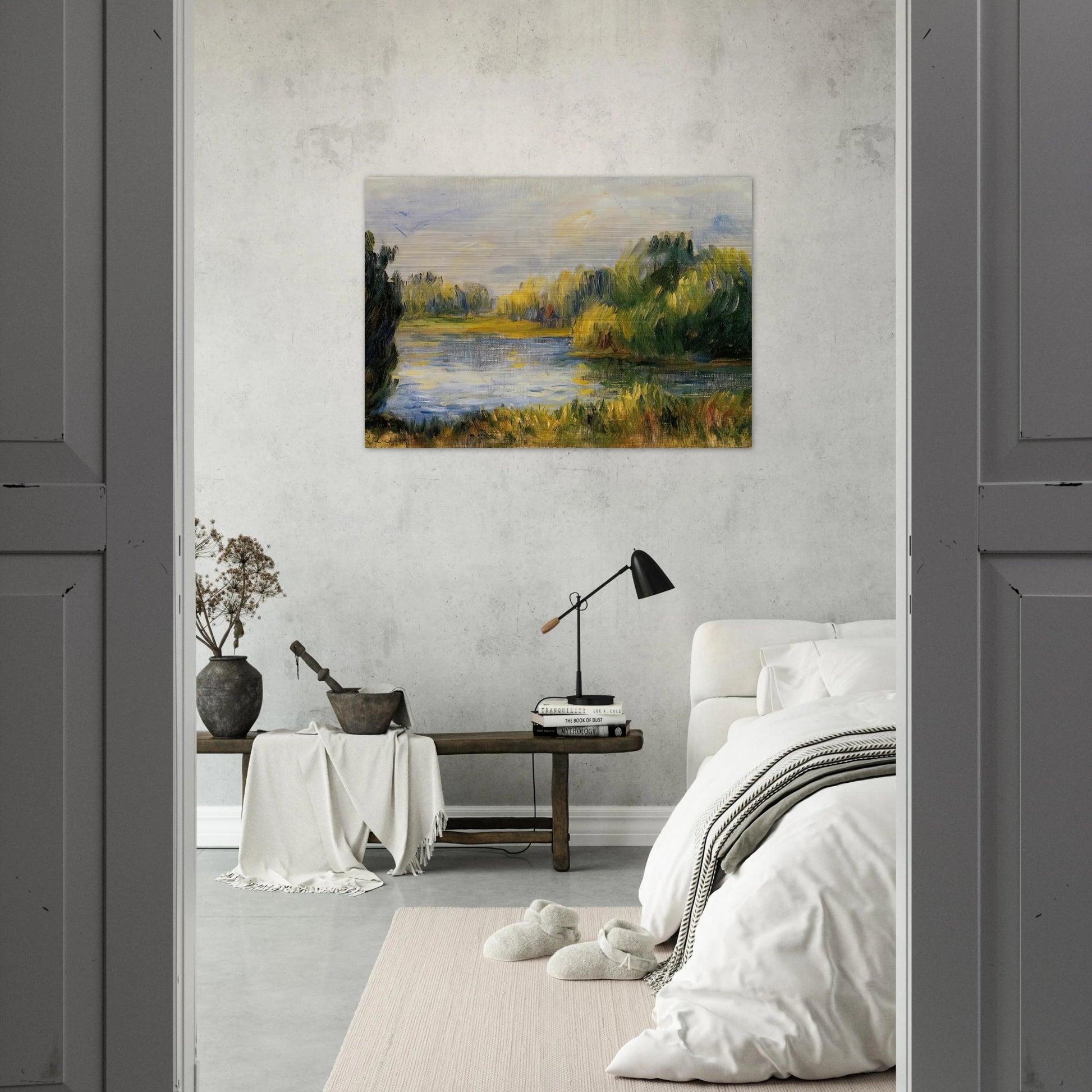 The Banks of the River - Pierre-Auguste Renoir Brushed Aluminum Print - 70x100 cm / 28x40 inches | Pierre-Auguste Renoir Aluminum Print | Pierre-Auguste Renoir Prints