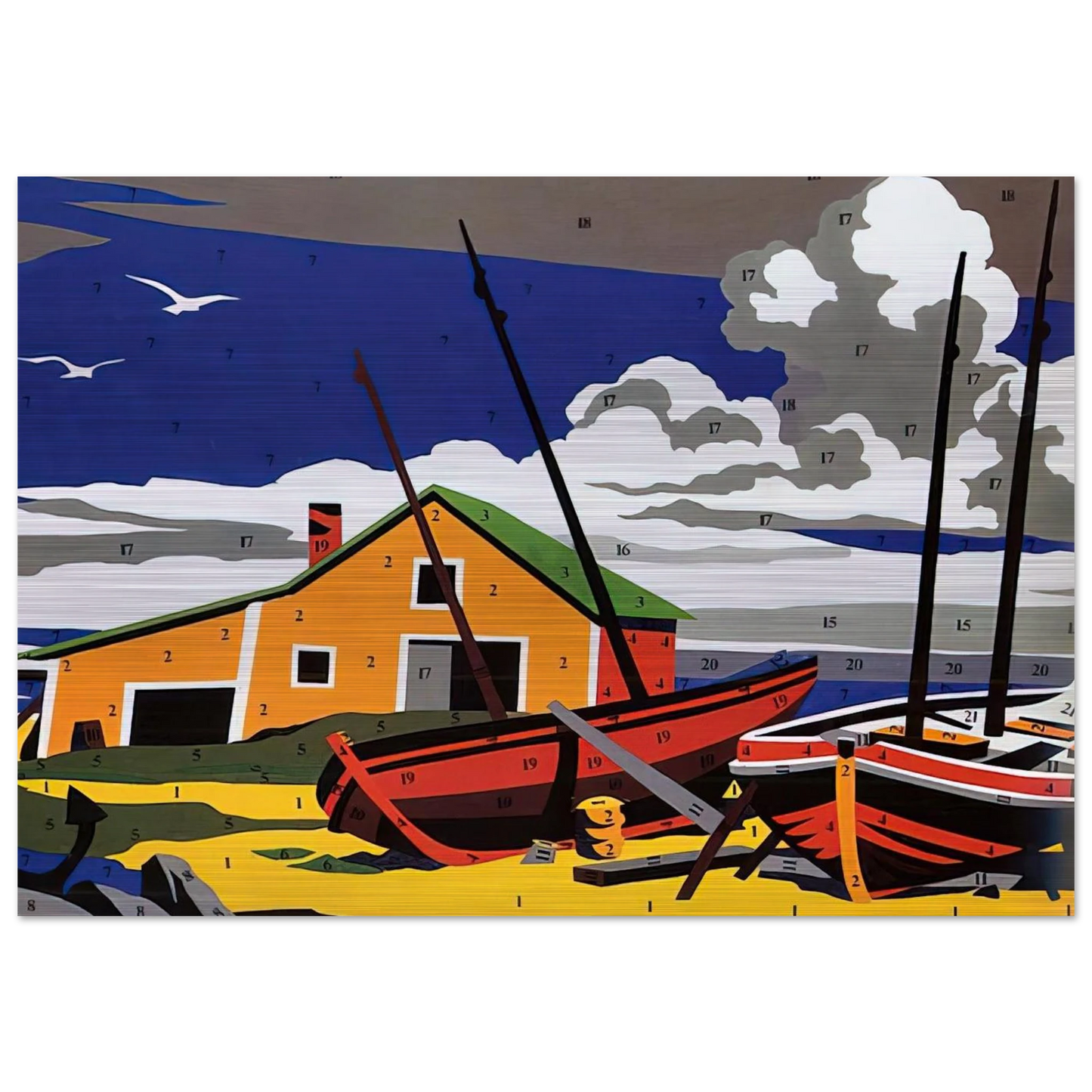 Do It Yourself  Seascape  - Andy Warhol Brushed Aluminum Print - 70x100 cm / 28x40 inches | Andy Warhol Aluminum Print | Andy Warhol Prints
