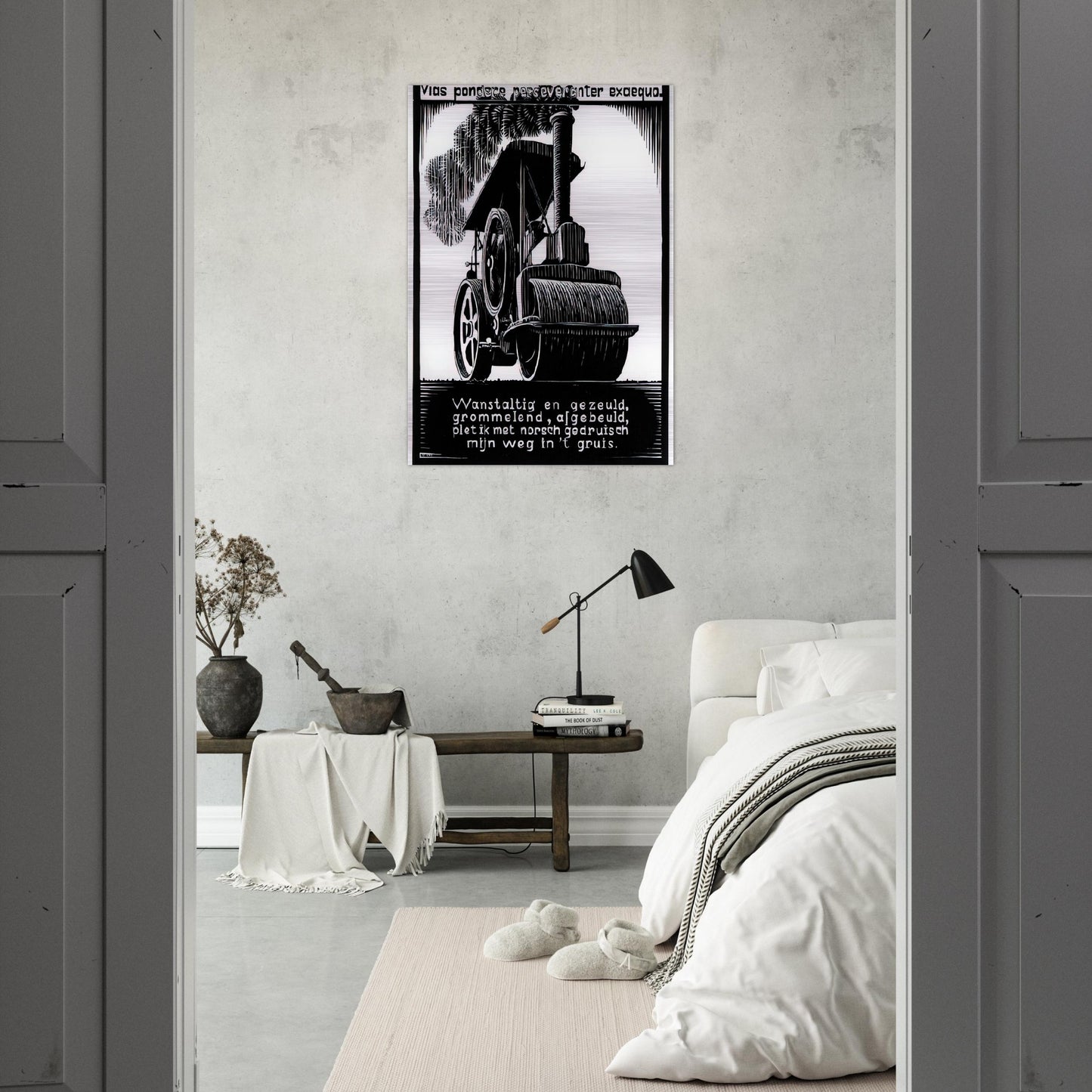 EMBLEMATA STEAMROLLER - MC Escher Brushed Aluminum Print - 70x100 cm / 28x40 inches | MC Escher Aluminum Print | MC Escher Prints