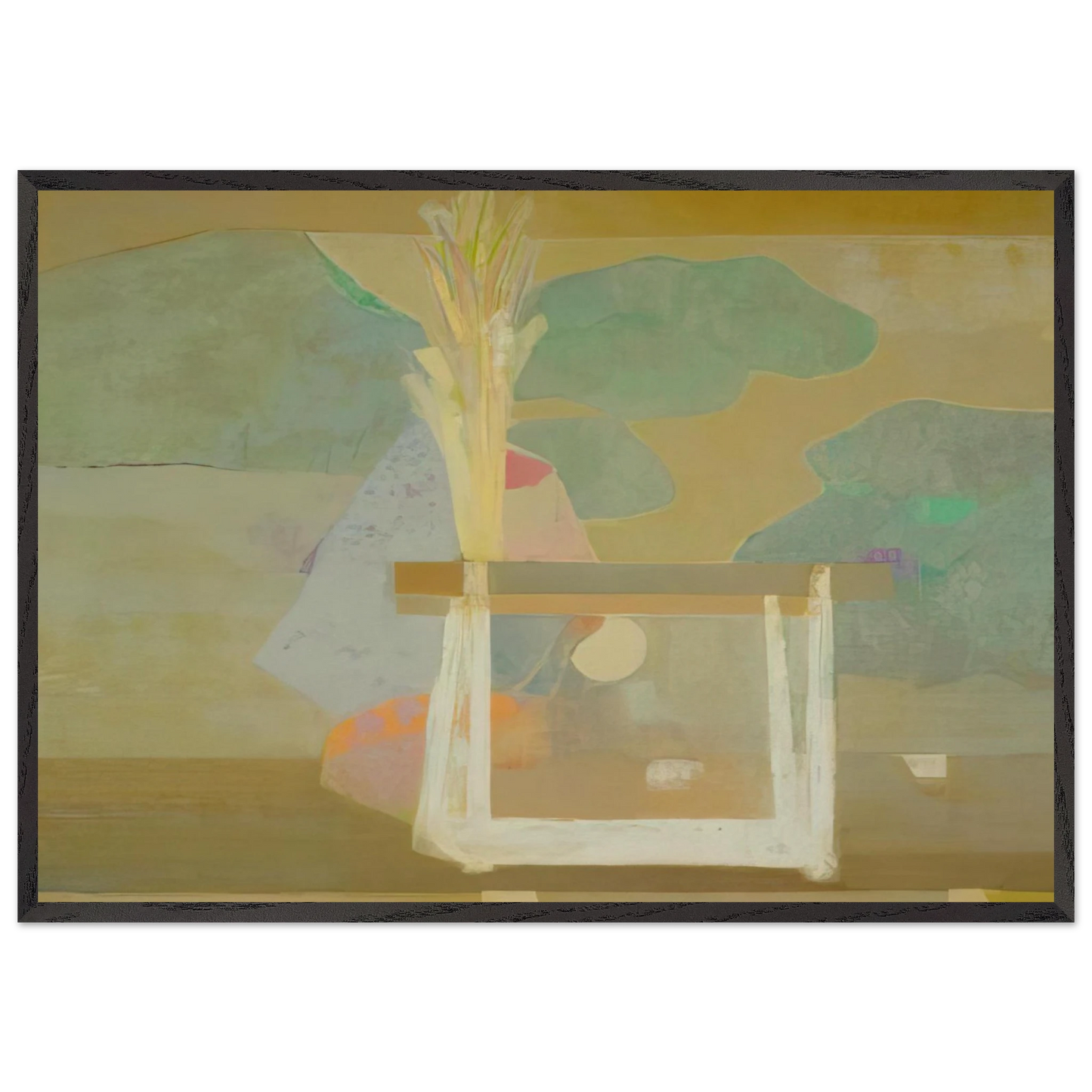 A Well - 1966 - Kenzo Okada 70x100 cm / 28x40 inches Framed Art Print – Black Wooden Frame