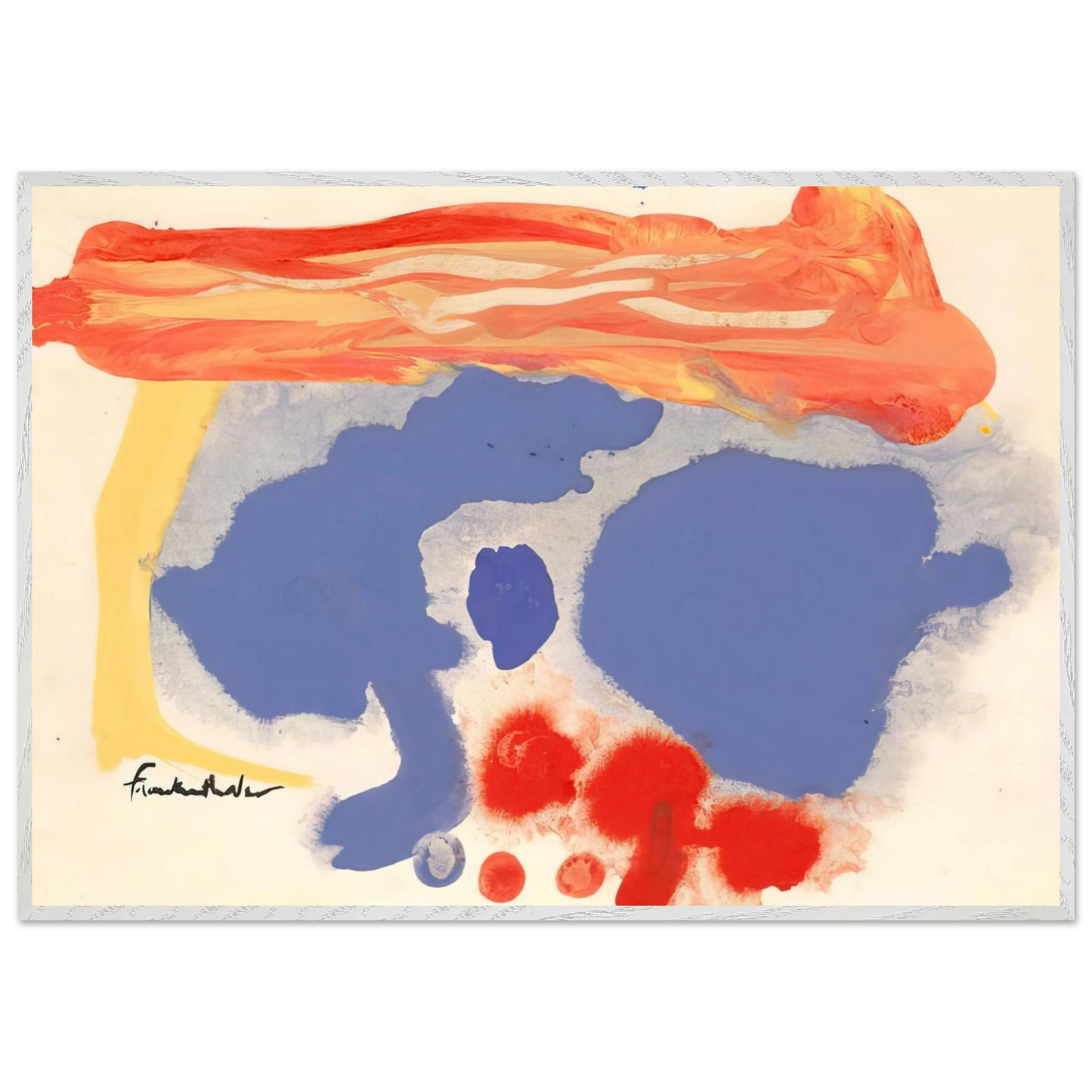 Helen Frankenthaler - Summerscene, Provincetown - 1961 Wall art - 40x50 cm / 16x20 inches - Premium Wooden Framed Poster With Fine Art Paper-canvas - Wood frame